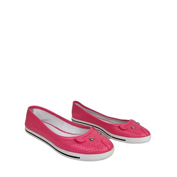 Marc By Marc Jacobs Mouse Ballet Flats Pink Slip On Leather Perforated Size 37 - Picture 2 of 8